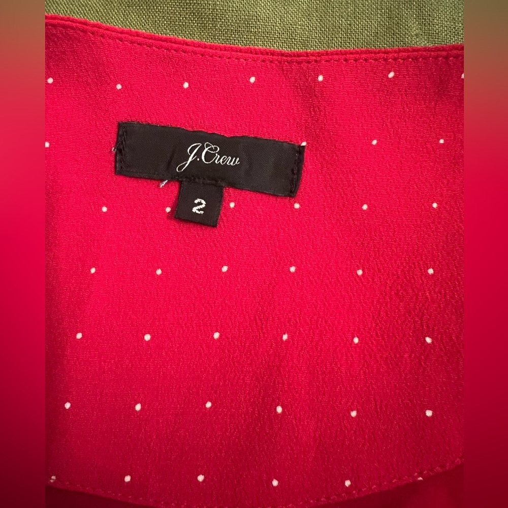 NEW J. Crew Drapey Puff Sleeve Dress in Pin Dot Size 2 - Picture 5 of 5